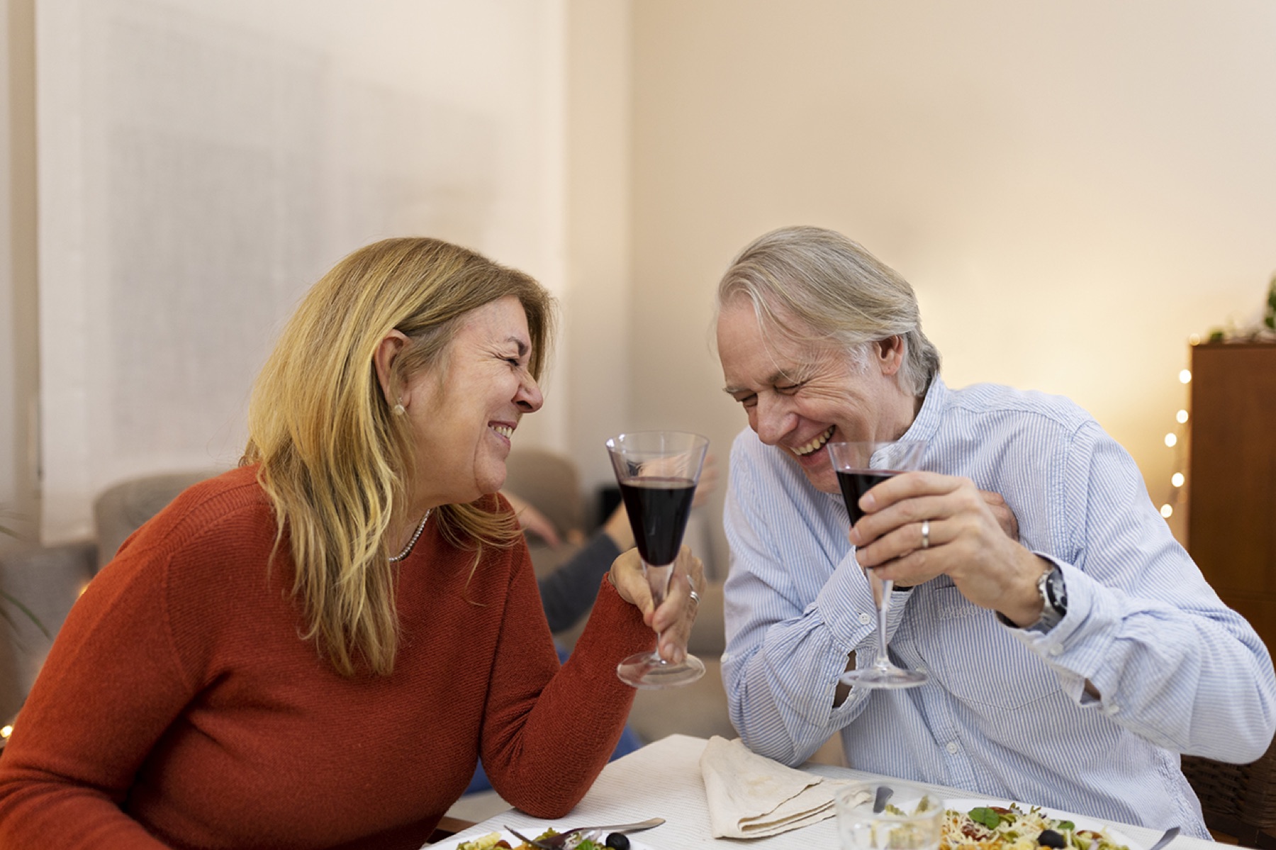 Mature couple enjoying an easy conversation